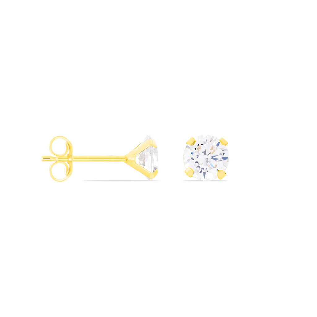 Damen Ohrstecker Gold 375 Zirkonia Kreis Qaitlin  - Ohrstecker Damen | OROVIVO