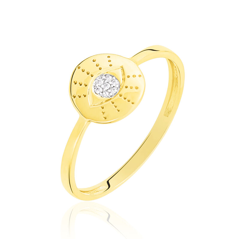 Bague Or Jaune Yrene Oeil Oxydes - Spannringe Damen | OROVIVO