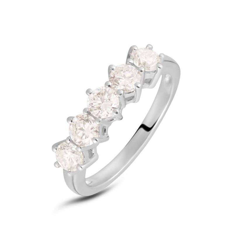 Anello Riviere Firmamenti Oro Bianco Diamante - Spannringe Damen | OROVIVO