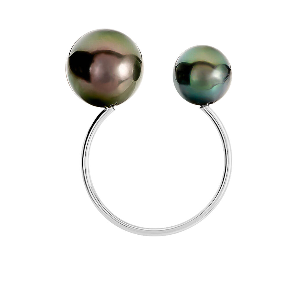 Bague Or Gris  Et Perle - Spannringe Damen | OROVIVO