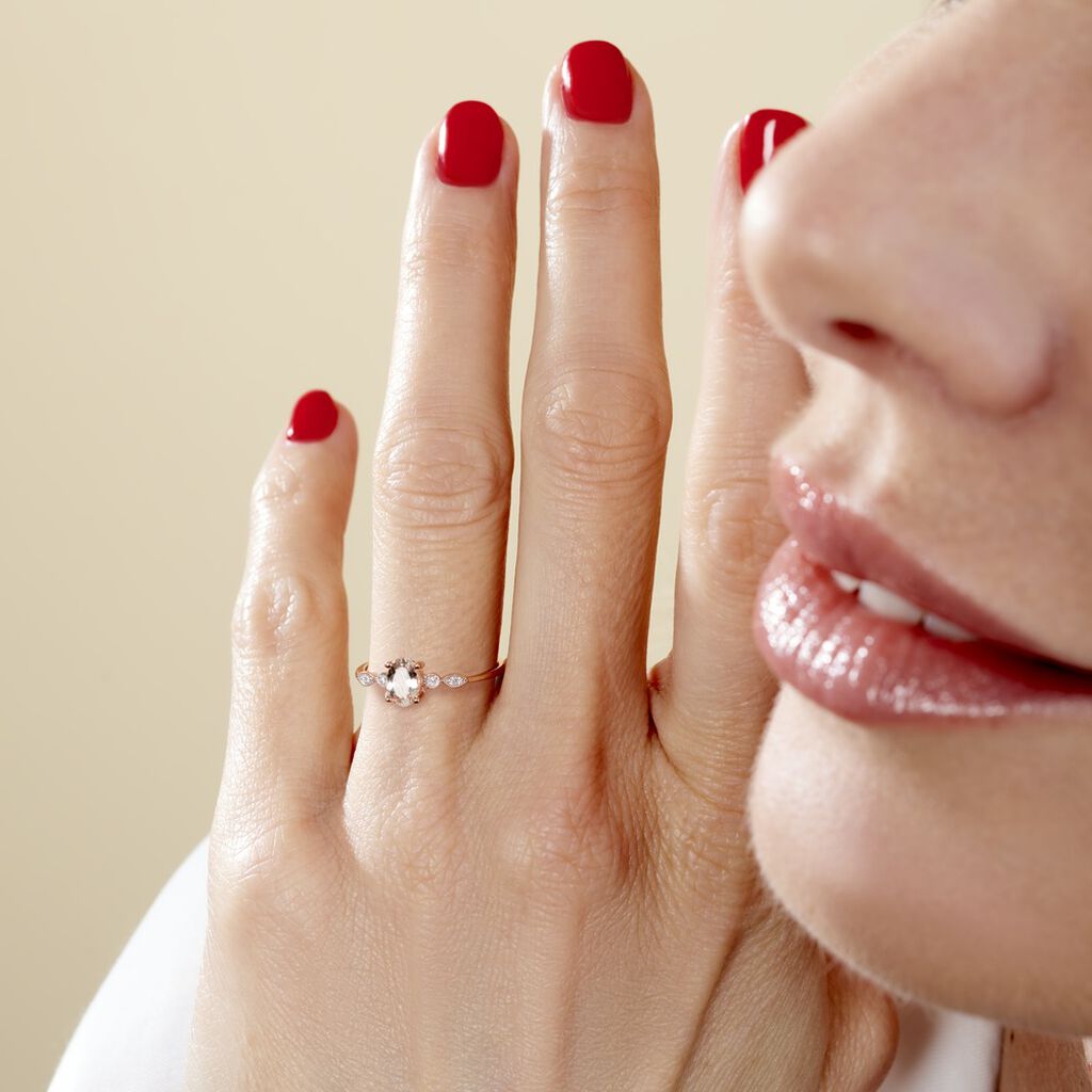 Bague Or Rose Antonia Morganite Et Oxydes - Spannringe Damen | OROVIVO