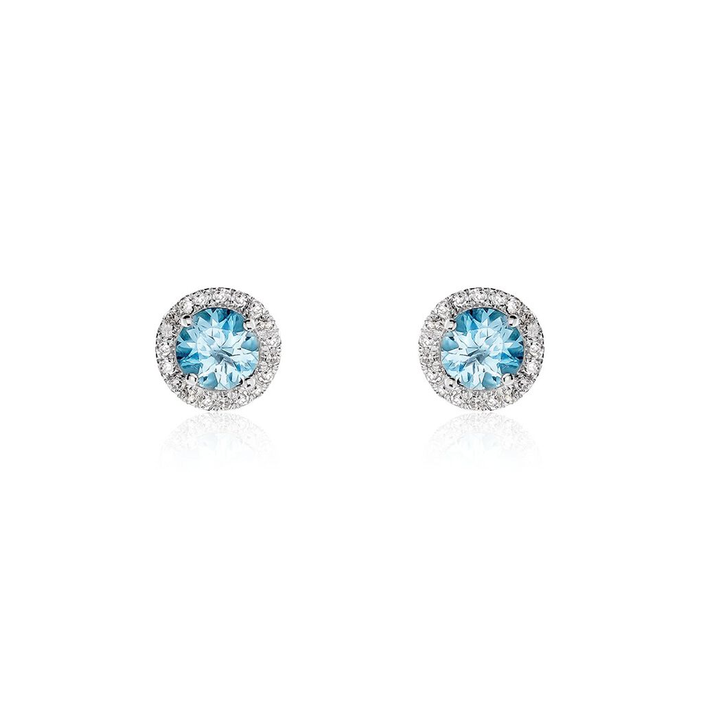 Damen Ohrstecker Weißgold 585 Aquamarin Himmelblau 1,28ct Kathi  - Ohrstecker Damen | OROVIVO
