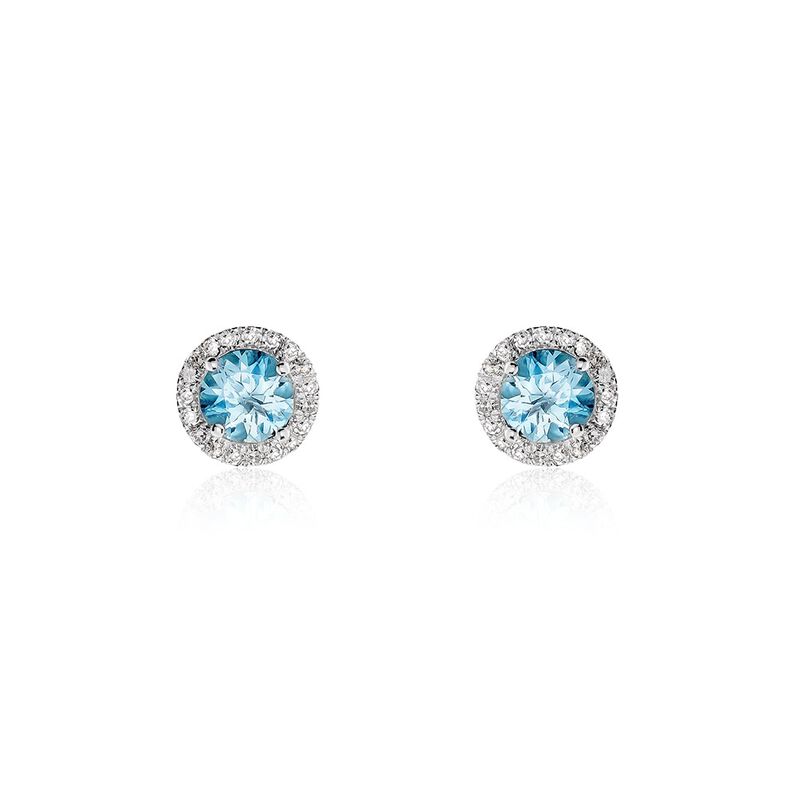 Damen Ohrstecker Weißgold 585 Aquamarin Himmelblau 1,28ct Kathi  - Ohrstecker Damen | OROVIVO