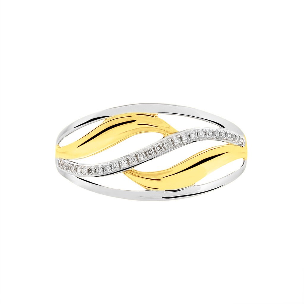 Bague Adèle Or Bicolore Et Diamant - Spannringe Damen | OROVIVO
