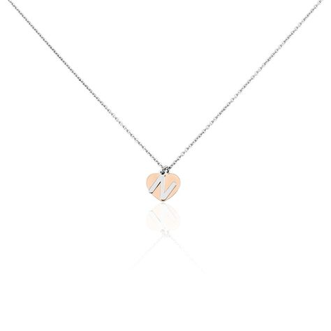 Damen Halskette Silber 925 Bicolor Buchstabe N - Halsketten Damen | OROVIVO