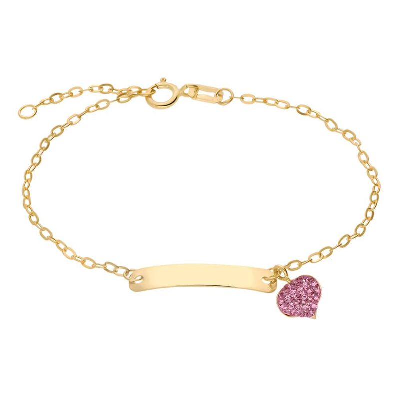 Bracciale Con Targhetta Holy Oro Giallo Cristallo - Spannringe Kinder | OROVIVO