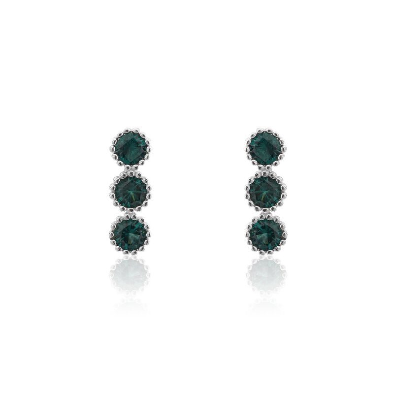 Boucles D'oreilles Puces Kasey Argent Weiss Oxyde De Zirconium - Spannringe Damen | OROVIVO