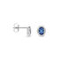 Olivia Damen Ohrstecker Silber 925 Glas Blau Oval