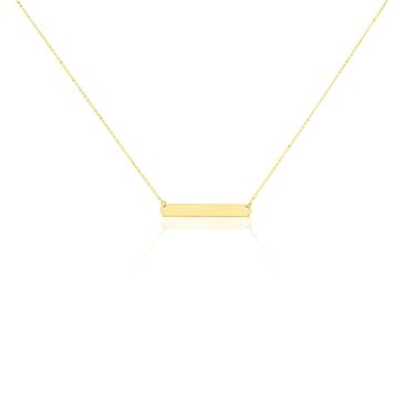 Esja Gravur Damen Collier Gold 375 (9 Karat) Balken B 0,2 mm