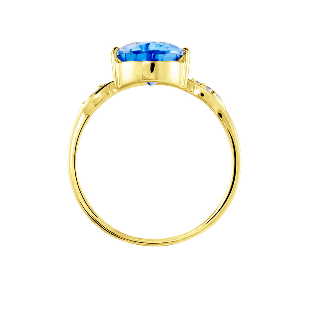 EVITTA Damen Ring Silber vergoldet 925 Andere Steine Blau 3,65 ct