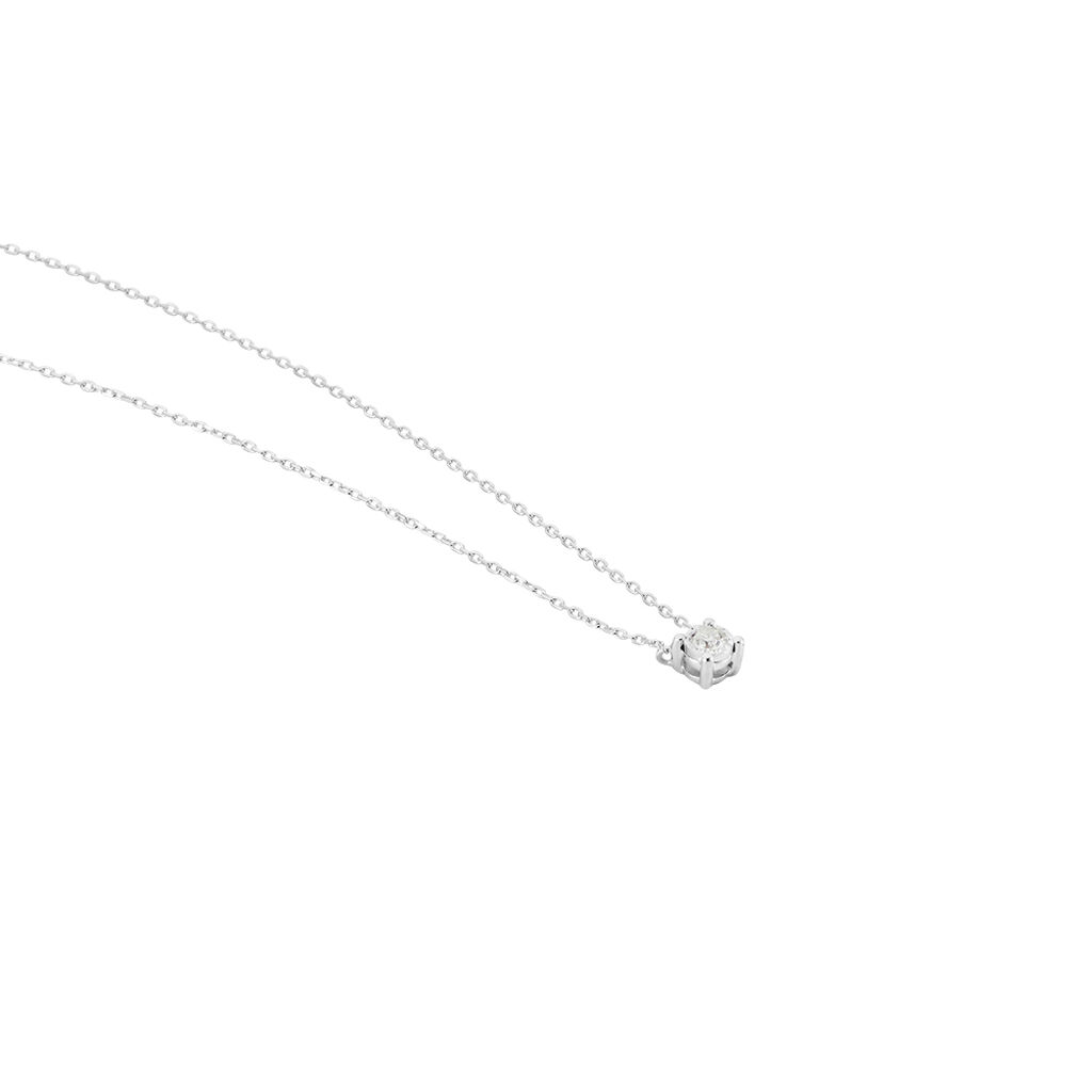 Damen Collier Weißgold 375 Diamant 0,07ct Viereck Illusion Pastille - Halsketten Damen | OROVIVO