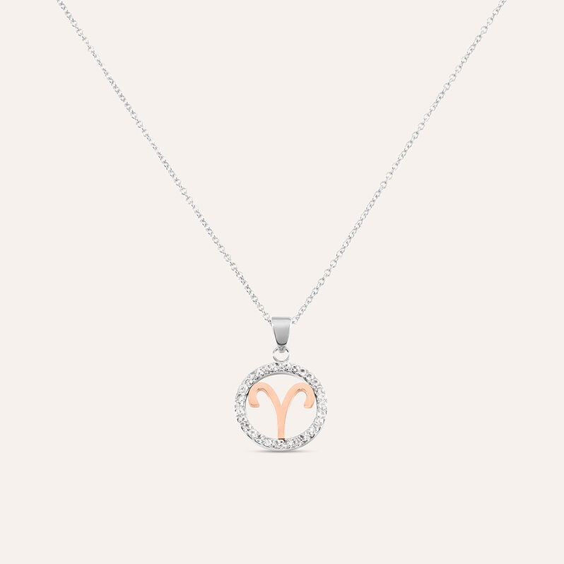 Collana Sunrise Acciaio Bicolore Bianco / Rosa Cubic Zirconia - Spannringe Damen | OROVIVO