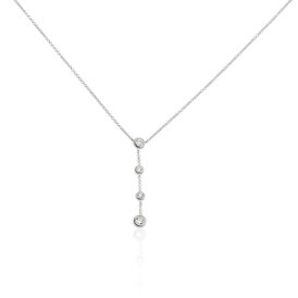 Damen Halskette Weißgold 375 Zirkonia - Ketten mit Stein Damen | OROVIVO