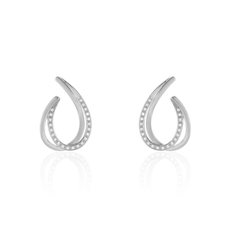 OLINA Damen Ohrstecker Silber Silber 925 Zirkonia Wei&szlig; 0,4 ct - Ohrstecker Damen | OROVIVO