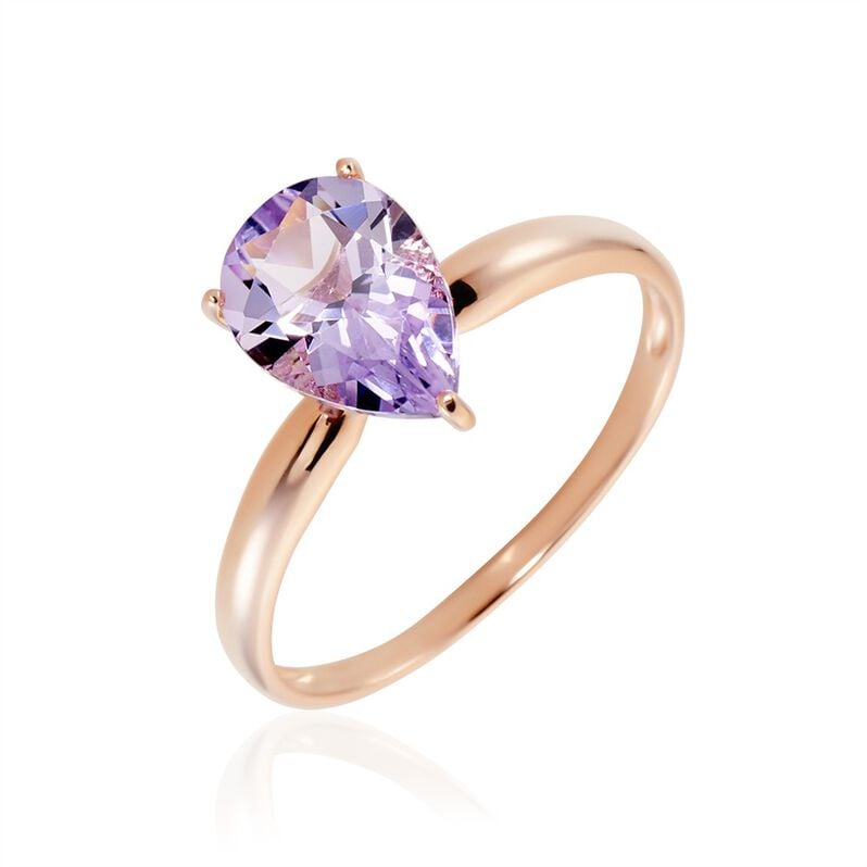 ROSWITA Damen Ring Silber rosevergoldet 925 Amethyst Violett 1,4 ct - Solit&auml;rringe Damen | OROVIVO