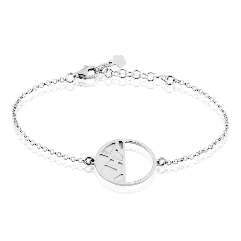 VYARNA Damen Armband Silber Silber 925 Perlmutt Wei&szlig; Kreis - Armb&auml;nder mit Anh&auml;nger Damen | OROVIVO