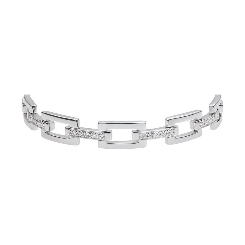BE SQUARE Damen Armband Silber 925 Zirkonia Wei&szlig; Rechteckig - Armb&auml;nder mit Anh&auml;nger Damen | OROVIVO