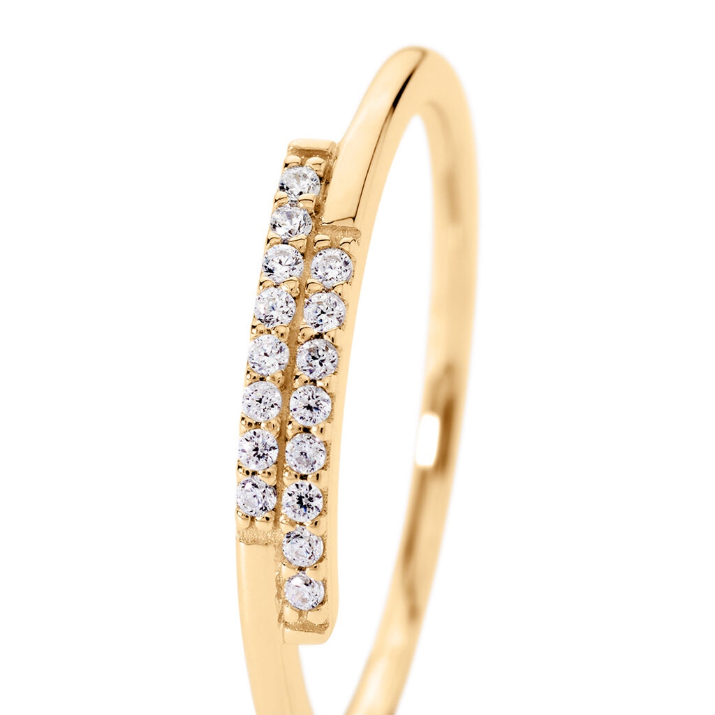 SENNA Damen Ring Gold 375 (9 Karat) Zirkonia Wei&szlig; 0,03 ct