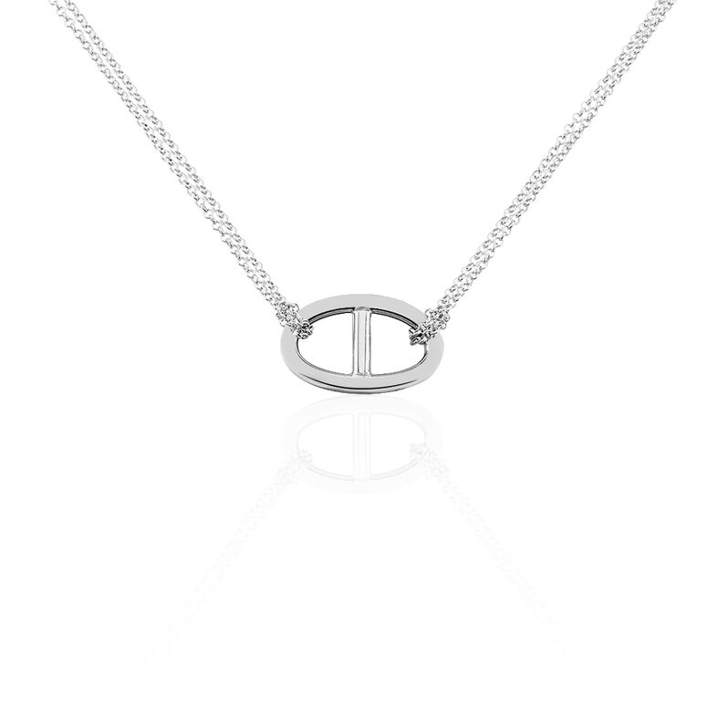 Collier Argent Rhodie Motif Maille Marin - Spannringe Damen | OROVIVO