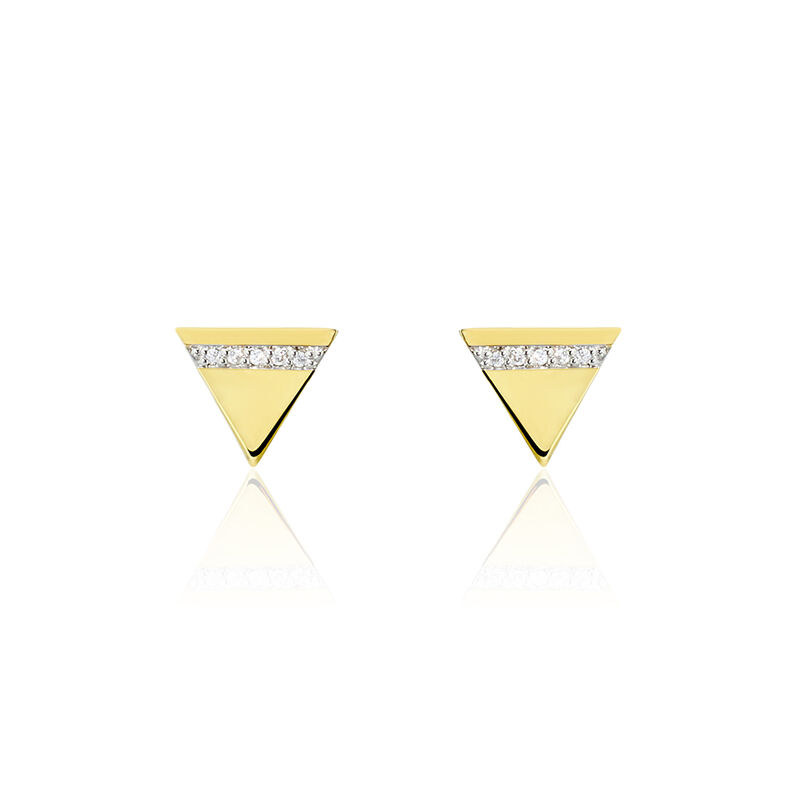 Boucles D'oreilles Puces Or Jaune Diamant - Spannringe Damen | OROVIVO