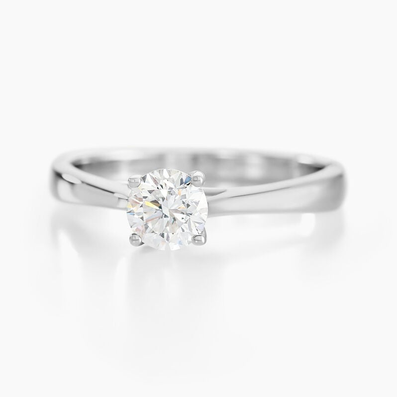 Solitaire Or Weiss Fiona Diamant Synthetique - Spannringe Damen | OROVIVO