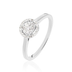Damenring Weißgold 375 Diamant 0,2ct - Ringe mit Edelsteinen Damen | OROVIVO