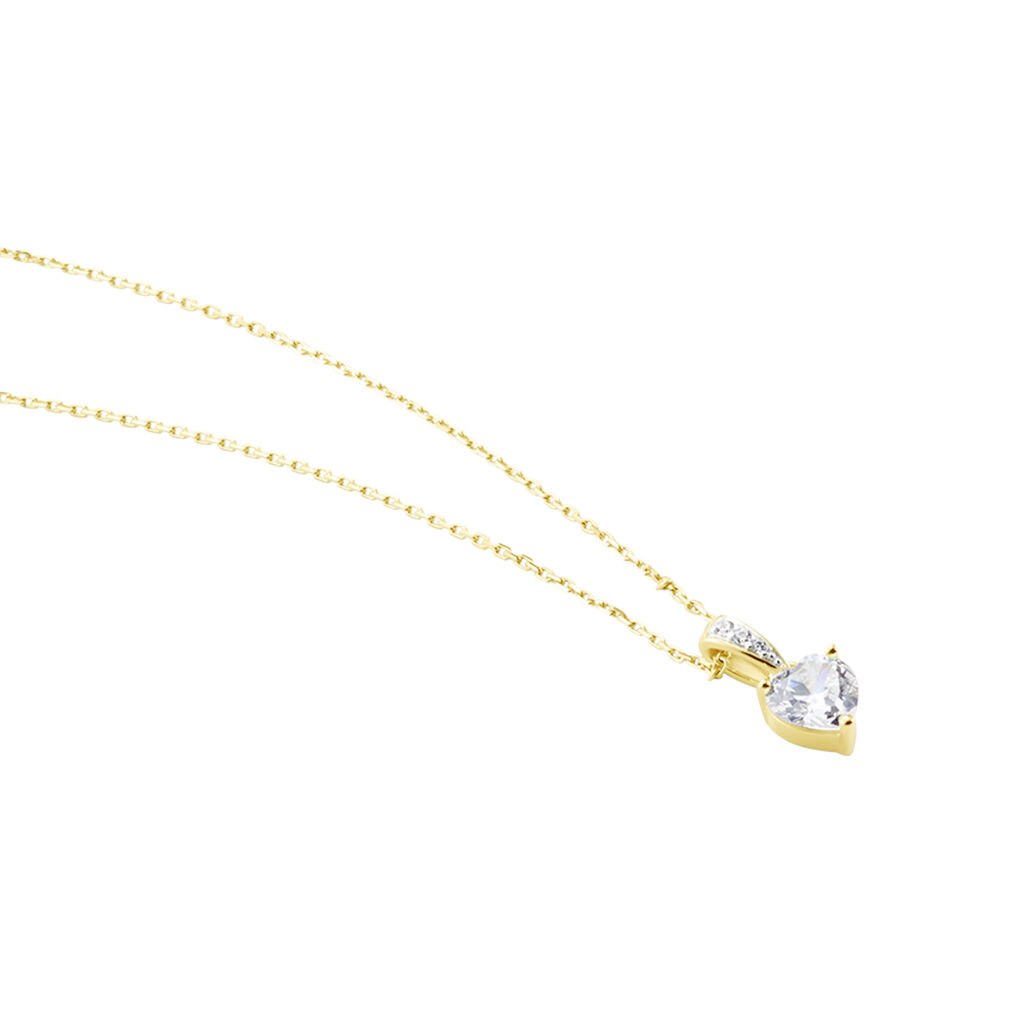 IDI Damen Collier Gold 375 (9 Karat) Zirkonia Wei&szlig; 1,4 ct