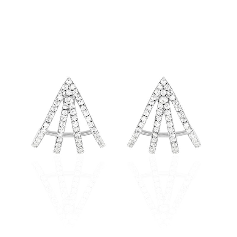 Créoles Isalia Rondes Argent Blanc Oxyde De Zirconium - Spannringe Damen | OROVIVO