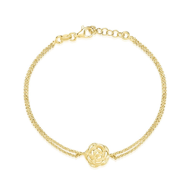 ROSALIA Damen Collier Silber vergoldet 925 Rosette B 1 mm - Halsketten Damen | OROVIVO