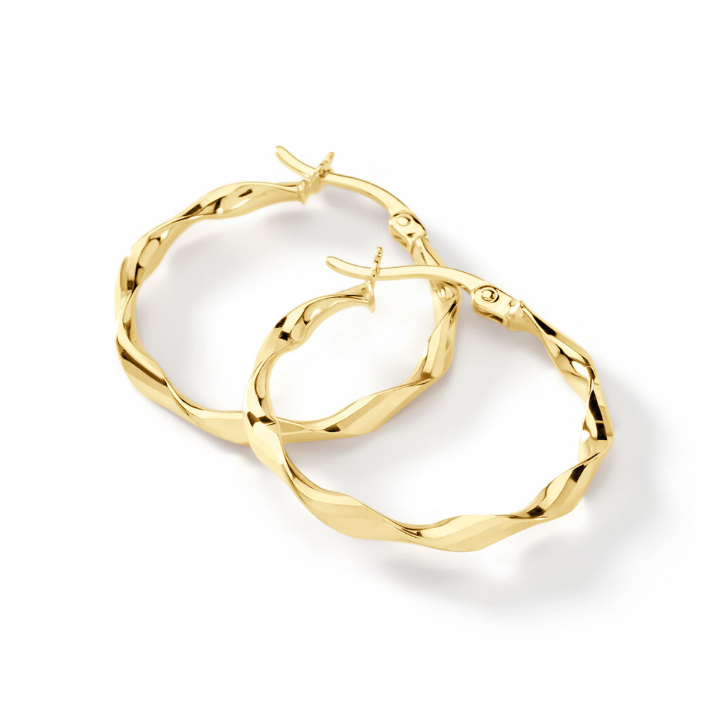 Damen Creolen Gold 375 Oval Twist 19,1cm 15,00mm - Creolen Damen | OROVIVO