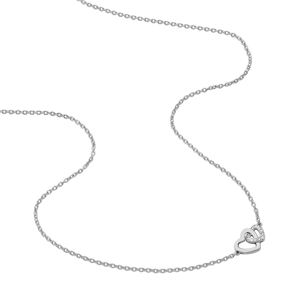 Damen Collier Silber 925 Diamant 0,01ct Herz Belina - Halsketten Damen | OROVIVO