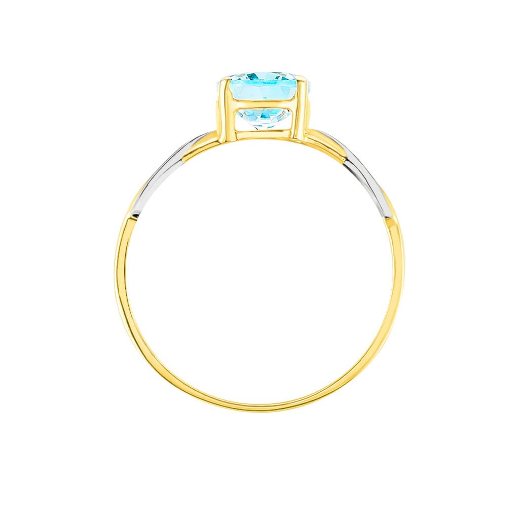 BONNIE Damen Ring Gold Bicolor 375 (9 Karat) Topas Blau 1,46 ct