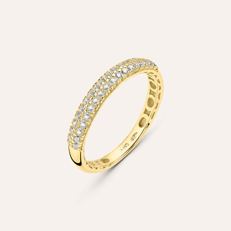Anello Fascia Claire Oro Giallo Cubic Zirconia - Spannringe Damen | OROVIVO