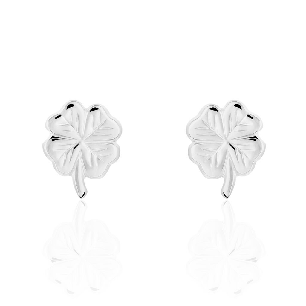 AINO Kinder Ohrstecker Silber 925 Talisman Kleeblatt, Ohrstecker ohne Stein