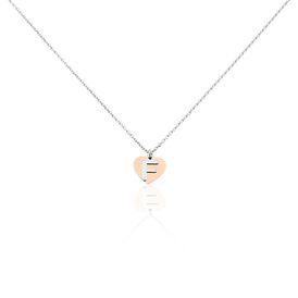 Damen Halskette Silber 925 Bicolor Buchstabe F - Herzketten Damen | OROVIVO