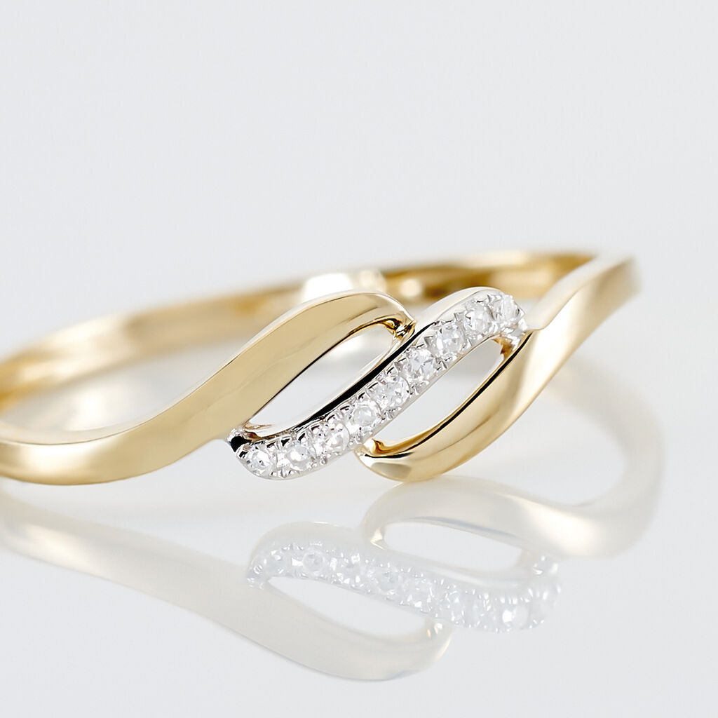Bague Vague Or Jaune Diamants - Spannringe Damen | OROVIVO
