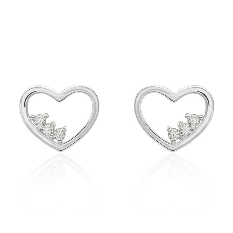 Boucles D'oreilles Puces Shelan Argent Rhodié Oxydes De Zirconium - Spannringe Damen | OROVIVO