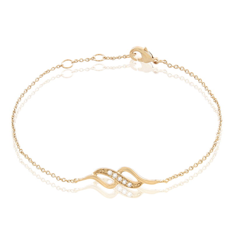 ISHAAE Damen Armband Vergoldet Zirkonia Wei&szlig; 0,03 ct Spiralf&ouml;rmig - Armb&auml;nder mit Anh&auml;nger Damen | OROVIVO