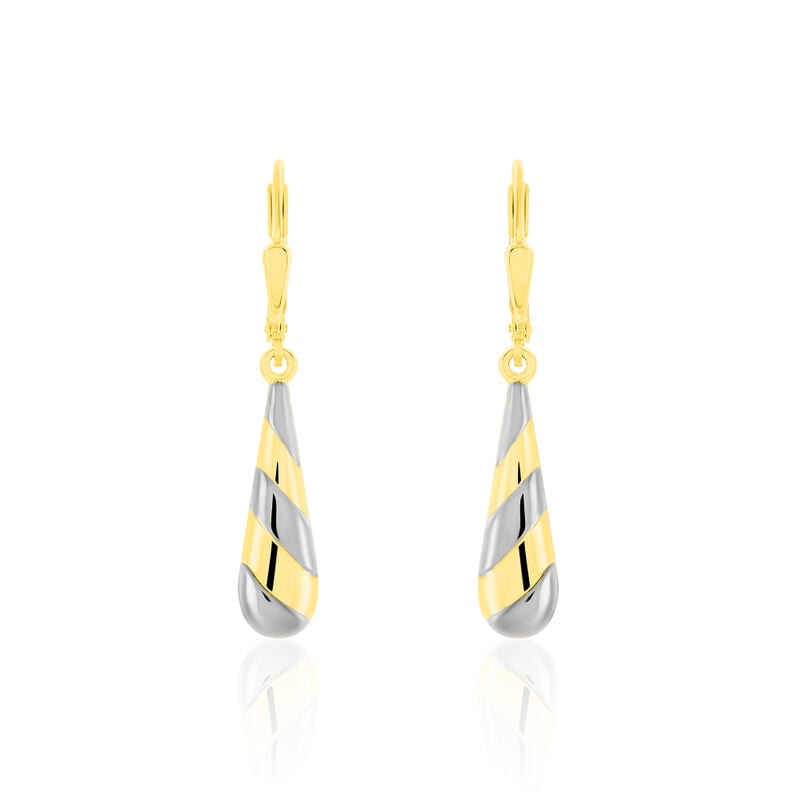 BRIGITTE 5 Damen Ohrringe Lang Gold Bicolor 333 (8 Karat) Tropfen - Ohrh&auml;nger Damen | OROVIVO