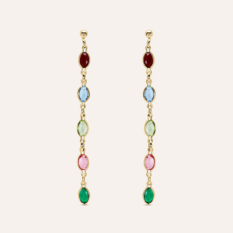 Orecchini Pendenti Golden Dream Placcato Oro Giallo Cubic Zirconia - Spannringe Damen | OROVIVO