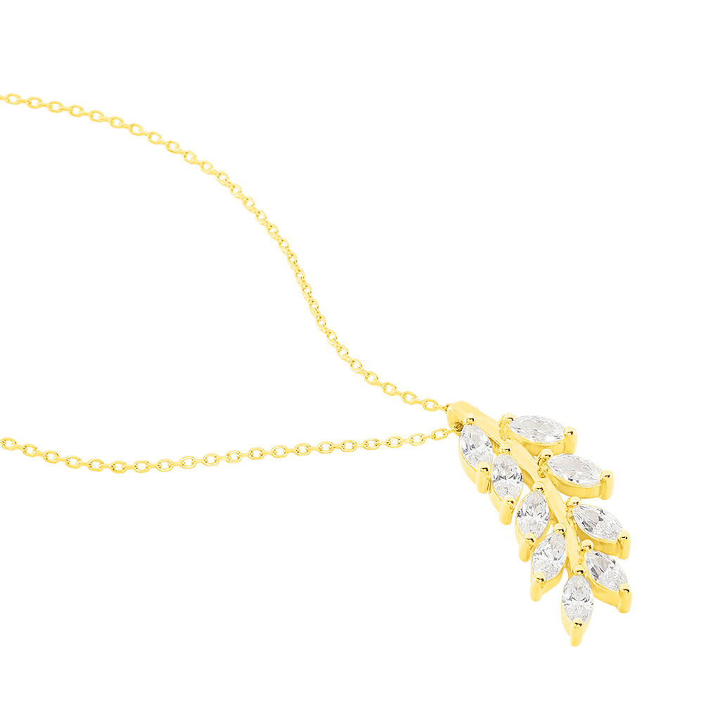 Collier Or Jaune Audrica Feuille Oxyde - Spannringe Damen | OROVIVO