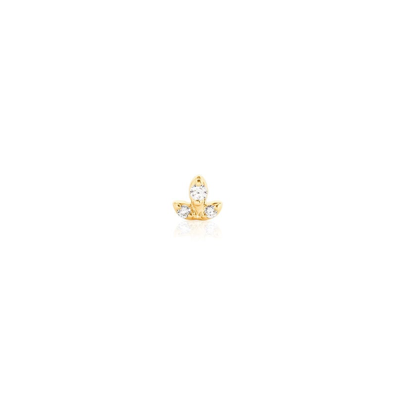 ORAYA Damen Piercing Gold 375 (9 Karat) Synthetischer Diamant Wei&szlig; 0,01 ct - Schmuck mit Stein Damen | OROVIVO