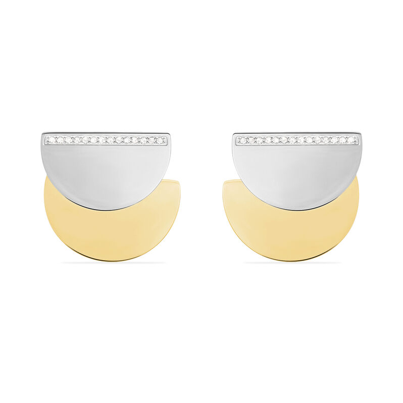 Boucles D'oreilles Acier Bicolore Sabrin - Spannringe Damen | OROVIVO
