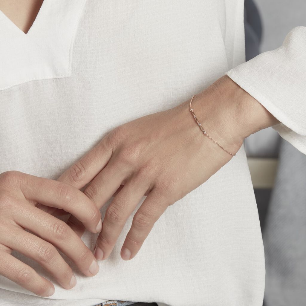 Bracelet Or Rose Lisa Diamants - Spannringe Damen | OROVIVO