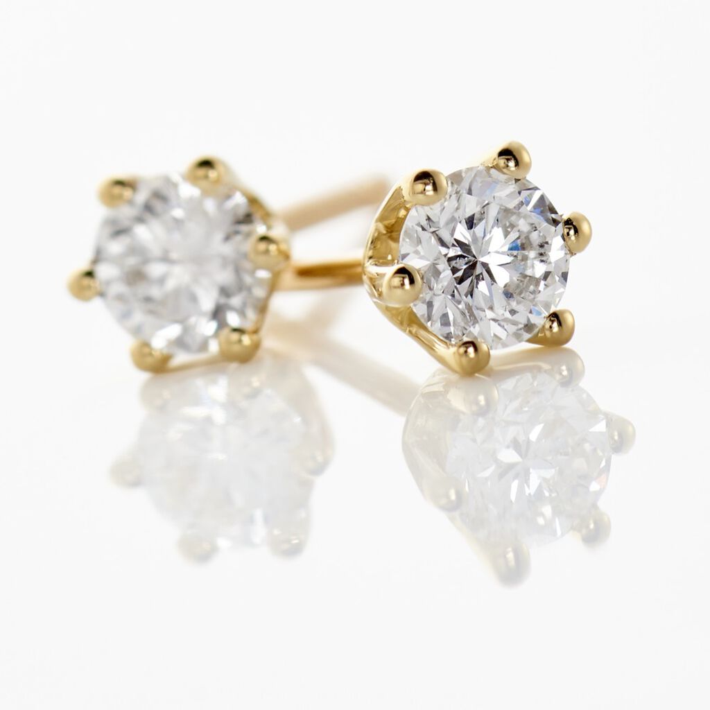 Monopoli Damen Ohrstecker Gold 750 (18 Karat) Diamant Wei&szlig; 0,52 ct