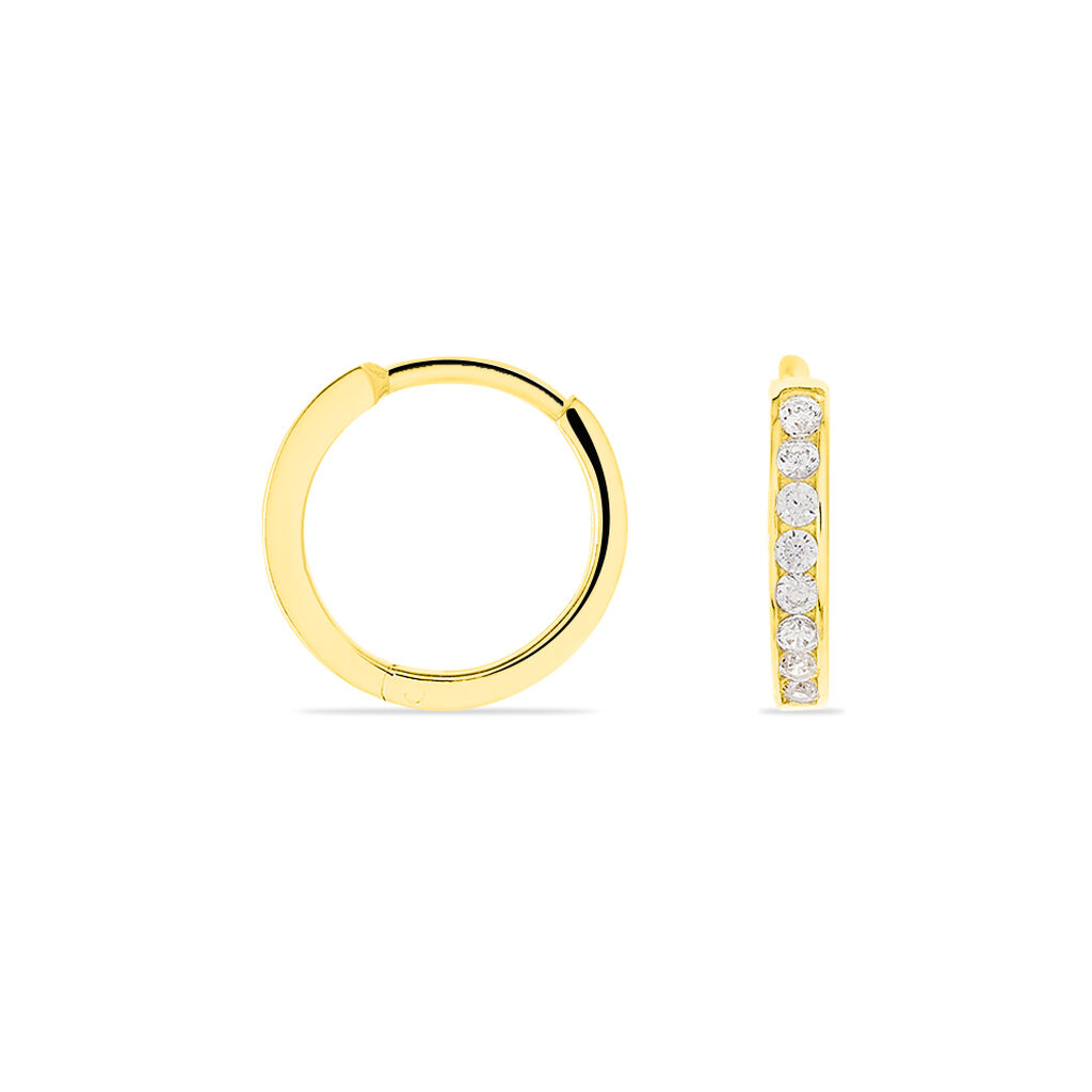 ARIANE 1 Damen Creolen Gold 333 (8 Karat) Zirkonia Weiß, Creolen mit Stein