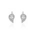 ANGELINE BLATT 2 Damen Ohrstecker Silber 925 Zirkonia Wei&szlig; Blatt