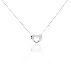 Damen Halskette Weißgold 375 Diamant 0,02ct Herz - Herzketten Damen | OROVIVO