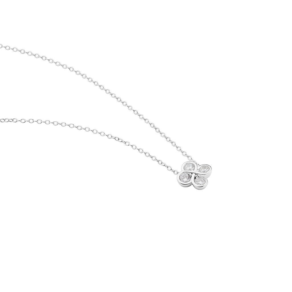 Damen Collier Silber 925 Zirkonia Kleeblatt Kaiya - Halsketten Damen | OROVIVO