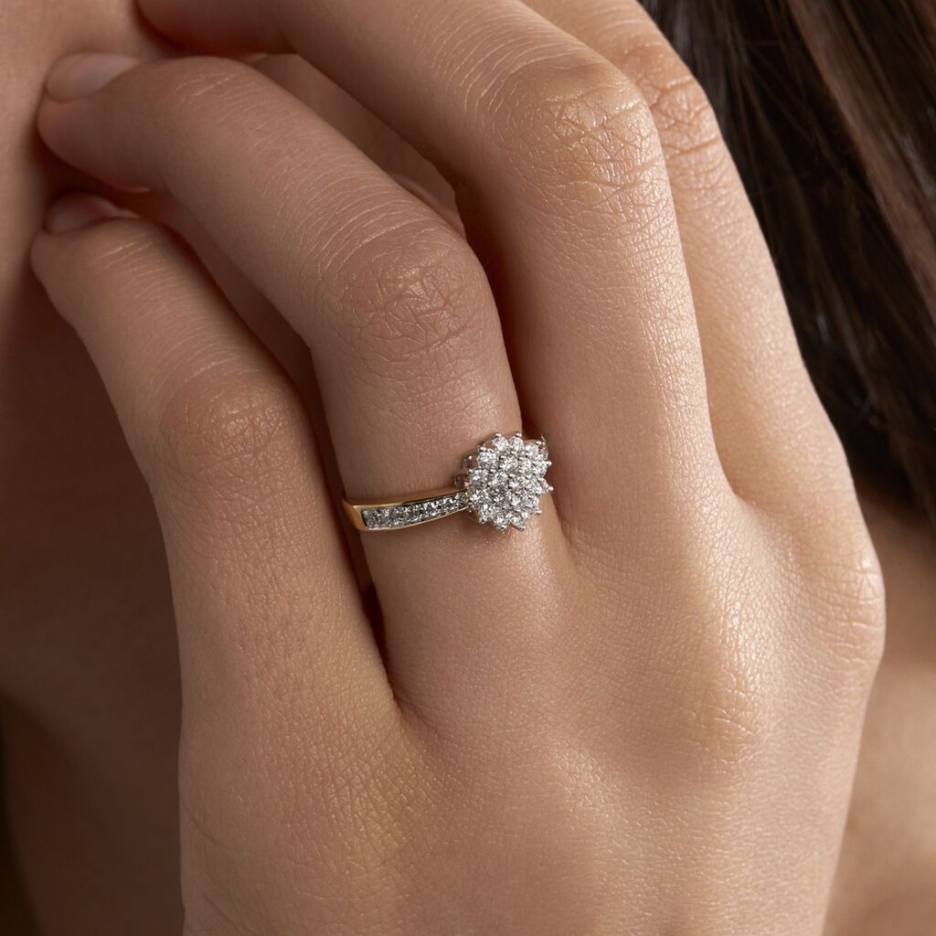 Bague Or Jaune Chou Diamants - Spannringe Damen | OROVIVO